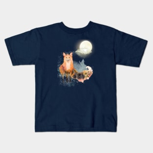 Moon light fox Kids T-Shirt